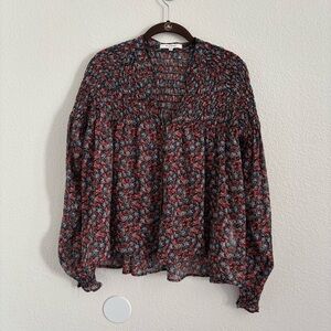 Moussy Women's Size F (One Size Fits Most) Multicolor Floral Long Sleeve Blouse